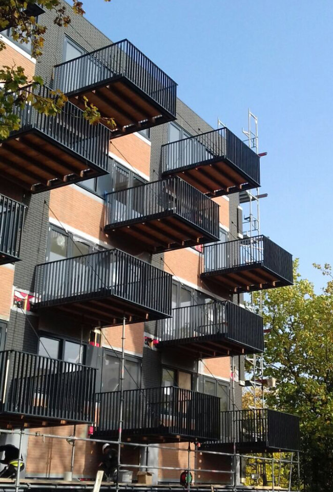 constructiebedrijf de groot project 37 balkons in Hoorn